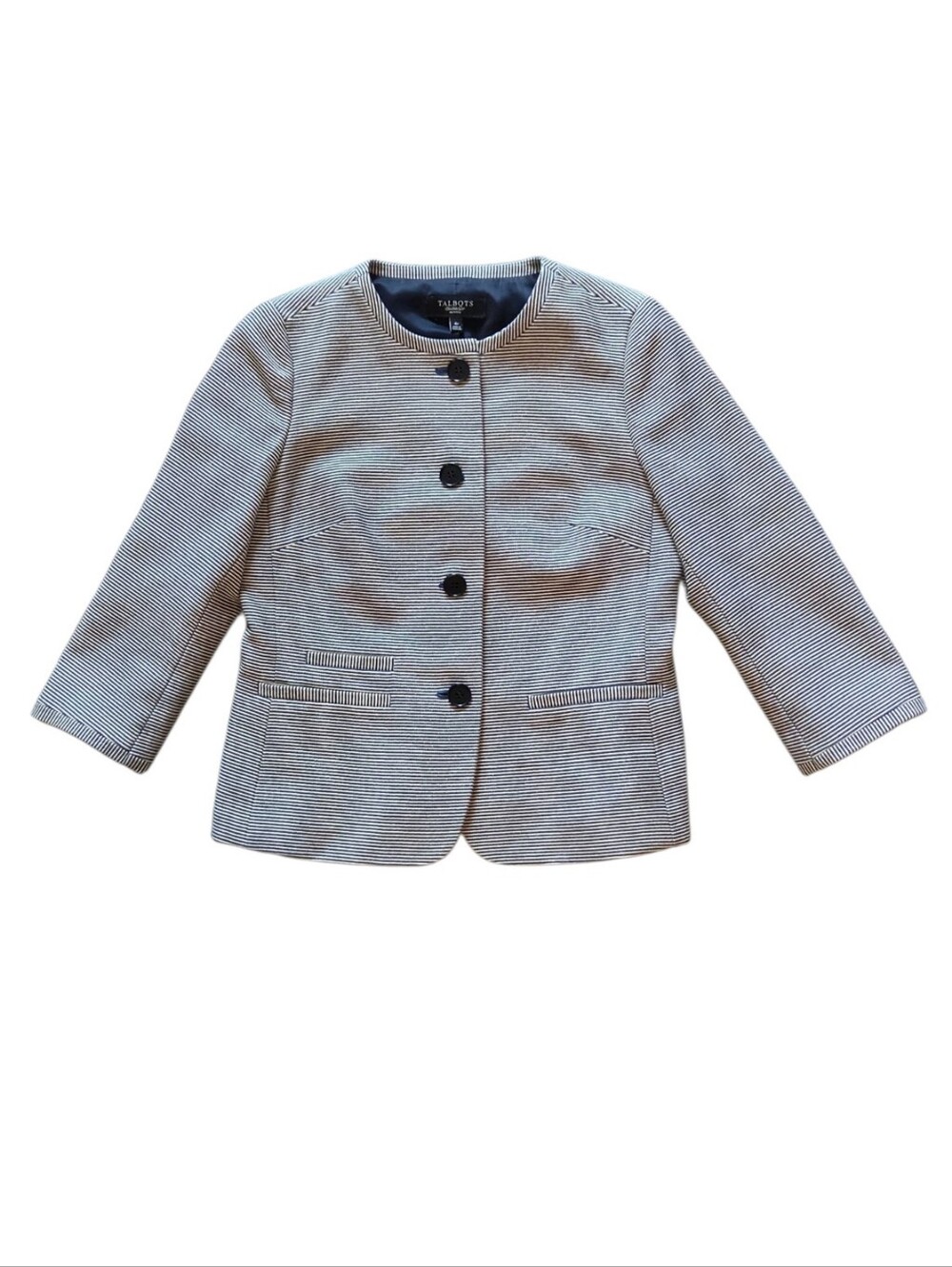 Talbots Women's Gray Button-Front Blazer Jacket